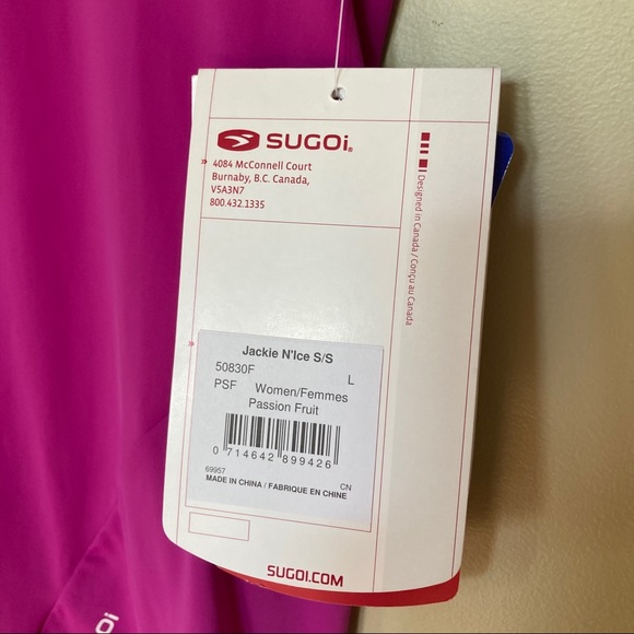 SUGOI Jackie Fuschia Pink Running Top NWT - Picture 2 of 4